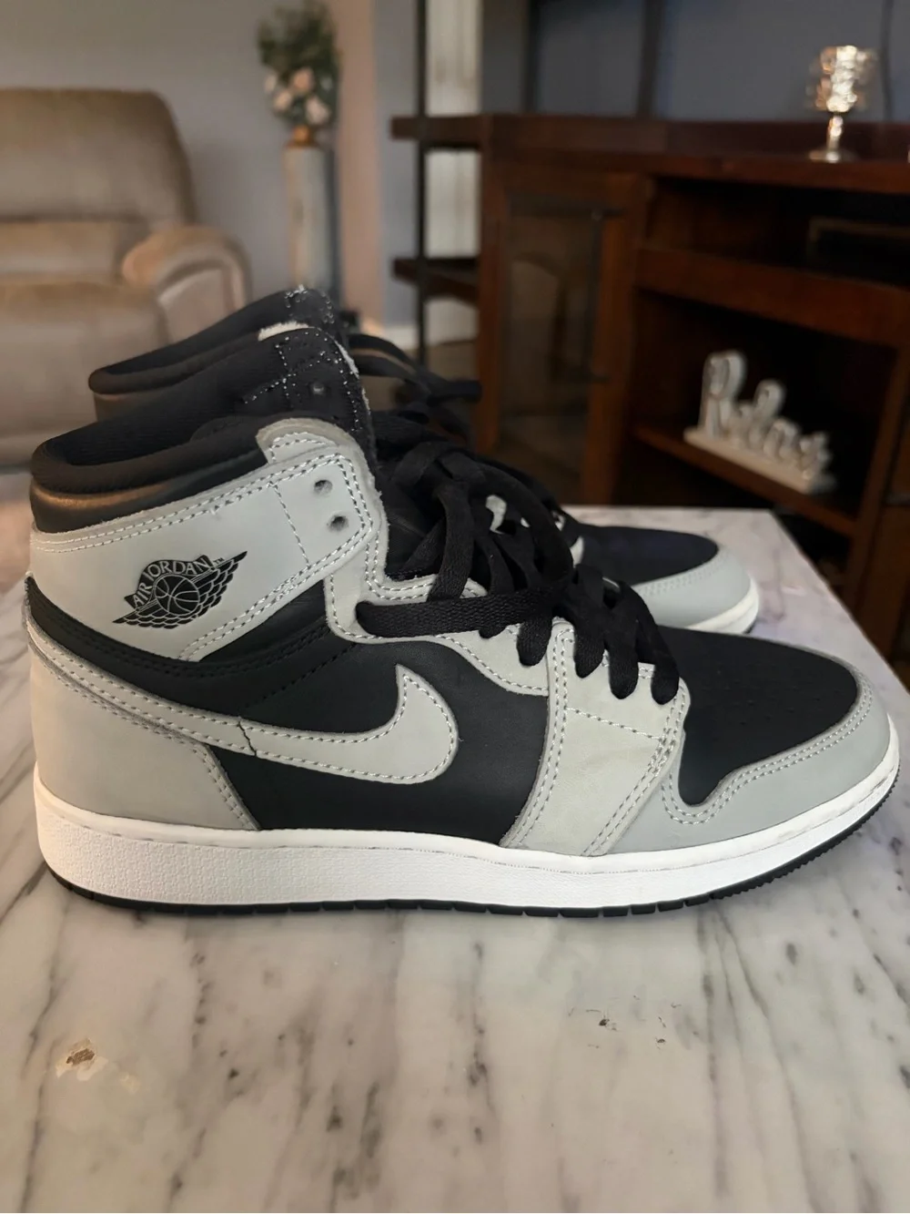 Jordan Men's High Top Sneakers in Black and Light Gray